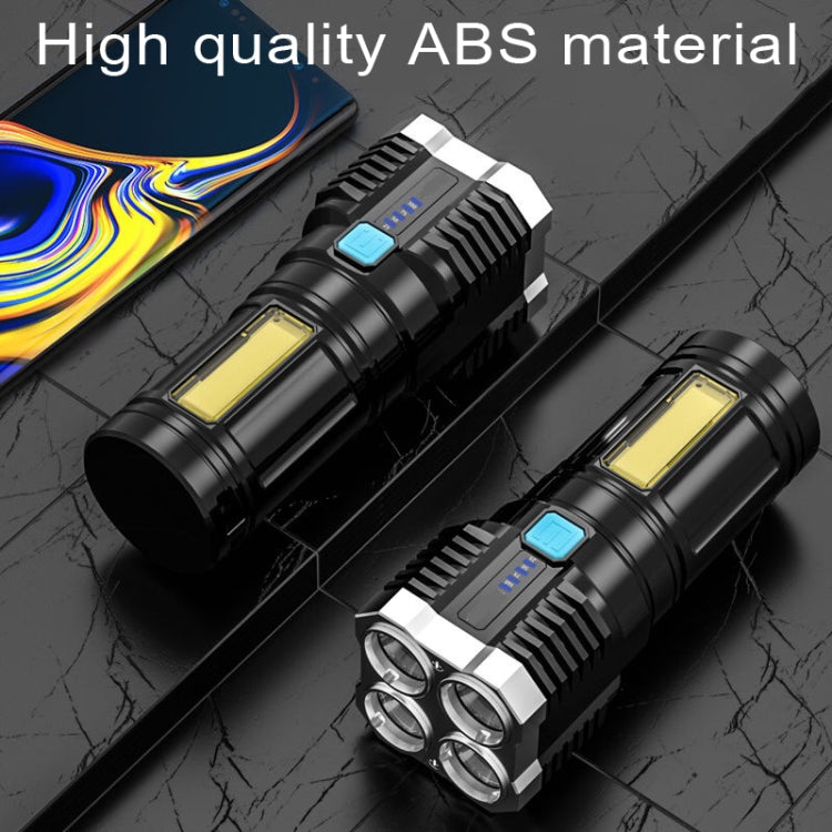 S03 4 × SMD 3030 + COB مصباح يدوي LED قوي قابل لإعادة الشحن عبر USB