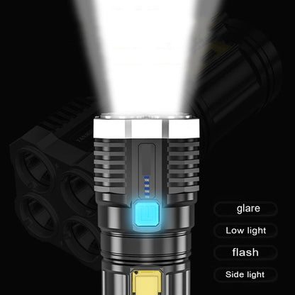 S03 4 × SMD 3030 + COB مصباح يدوي LED قوي قابل لإعادة الشحن عبر USB