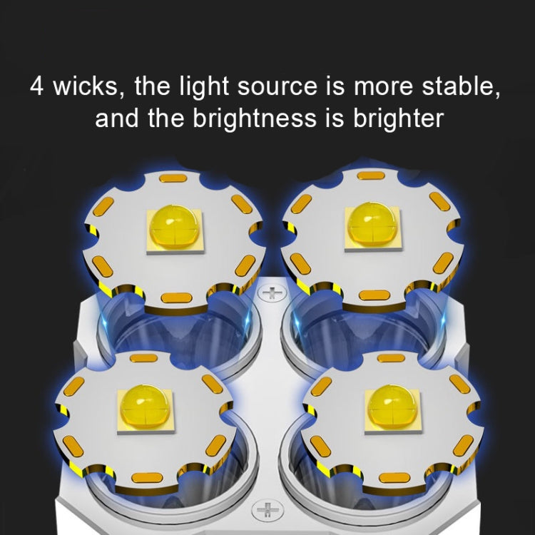 S03 4 × SMD 3030 + COB مصباح يدوي LED قوي قابل لإعادة الشحن عبر USB