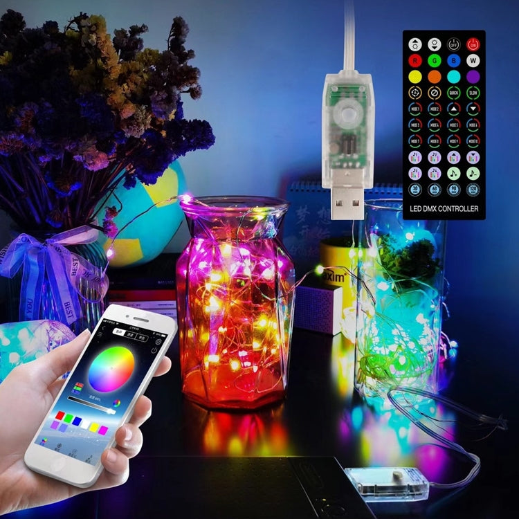 Christmas Decoration USB Copper Wire String Light Remote Controller & Bluetooth Mobile APP Control, Length: 20m 200 LEDs, Remote Controller & APP Control, Length: 20m 200 LEDs