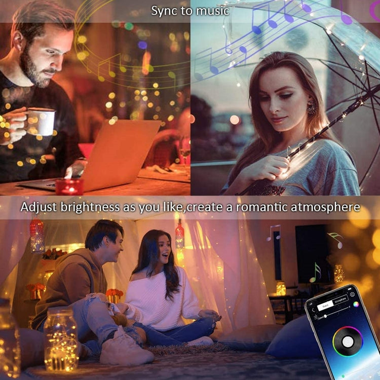 Christmas Decoration USB Copper Wire String Light Remote Controller & Bluetooth Mobile APP Control, Length: 20m 200 LEDs, Remote Controller & APP Control, Length: 20m 200 LEDs