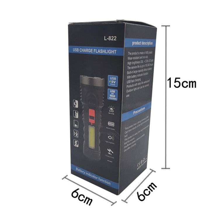 مصباح يدوي LED صغير محمول قابل لإعادة الشحن عبر USB L-822