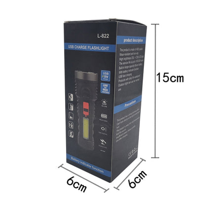 مصباح يدوي LED صغير محمول قابل لإعادة الشحن عبر USB L-822