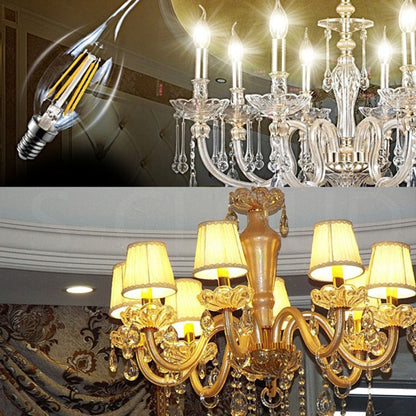 C35 E14 4W 4 LEDs 300 LM 3000K Dimmable Retro LED Filament Light Bulb Energy Saving Light, AC 220V, Long Tail E14 4W 220V Warm White, Long Tail E14 4W 220V White Light