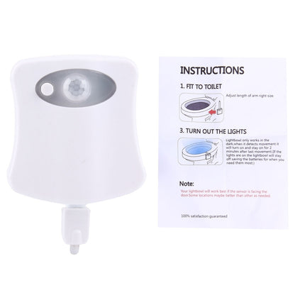 8 Colors Indoor Lighting Night Lights Motion Sensor LED Toilet Seat Cover Lightbowl Light Lamp, LED1660, LED1660US