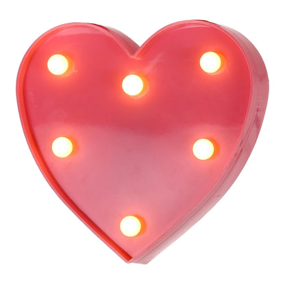 2 x AA Batteries Powered Party Festival Table Wedding Lamp Night Light, Heart(Pink)