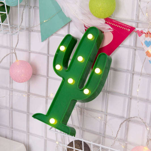 2 x AA Batteries Powered Party Festival Table Wedding Lamp Night Light, Cactus