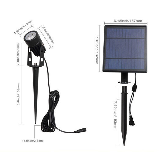 3W One for Three Solar Spotlight Outdoor IP65 Waterproof Light Control Induction Lawn Lamp, Luminous Flux: 300-400lm (RGB Cyclic Fixation)