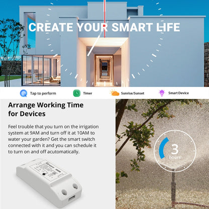 Sonoff Basic R2 eWelink Phone APP WiFi 2.4GHz DIY Smart LED Switch Remote Controller Module, Support Alexa Echo & Google Home Voice Control, AC 90-250V, 2.4GHz