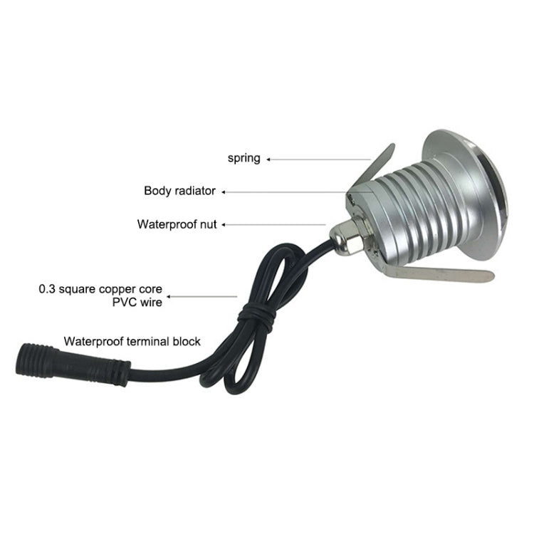 مصباح LED مدمج مستقطب بقوة 3 وات، مقاوم للماء IP67، مصباح صدفة سلحفاة، مصباح حديقة خارجي، ضوء دافئ 3000 كلفن Q3، ضوء ثلاثي الاتجاهات، ضوء دافئ 3000 كلفن Q3
