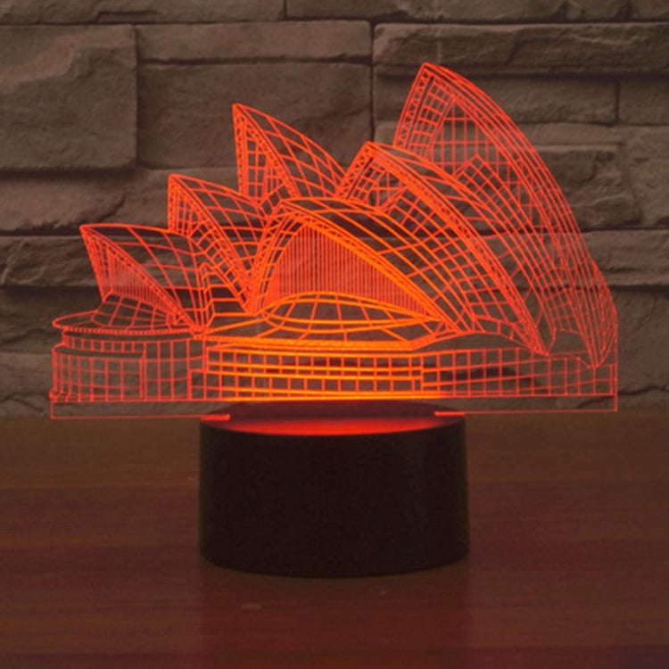 7 Color Discoloration Creative Visual Stereo Lamp Desk Lamp Night Light, Sydney Opera House Style