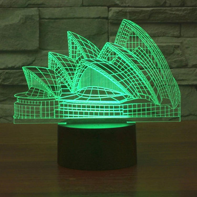 7 Color Discoloration Creative Visual Stereo Lamp Desk Lamp Night Light, Sydney Opera House Style