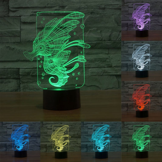 7 Colour Discoloration Creative Visual Stereo Lamp Desk Lamp Night Light, Hippocampus Style