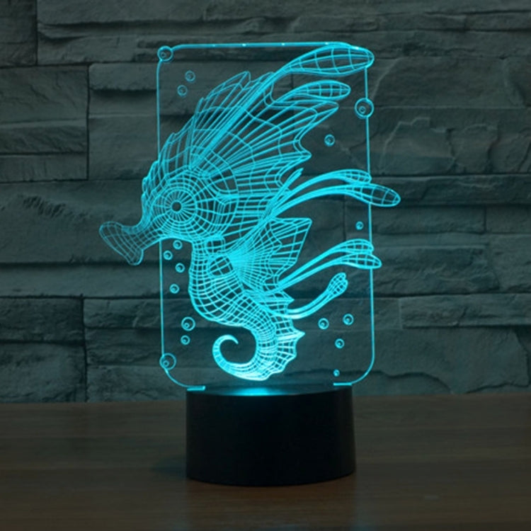 7 Colour Discoloration Creative Visual Stereo Lamp Desk Lamp Night Light, Hippocampus Style