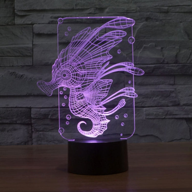 7 Colour Discoloration Creative Visual Stereo Lamp Desk Lamp Night Light, Hippocampus Style