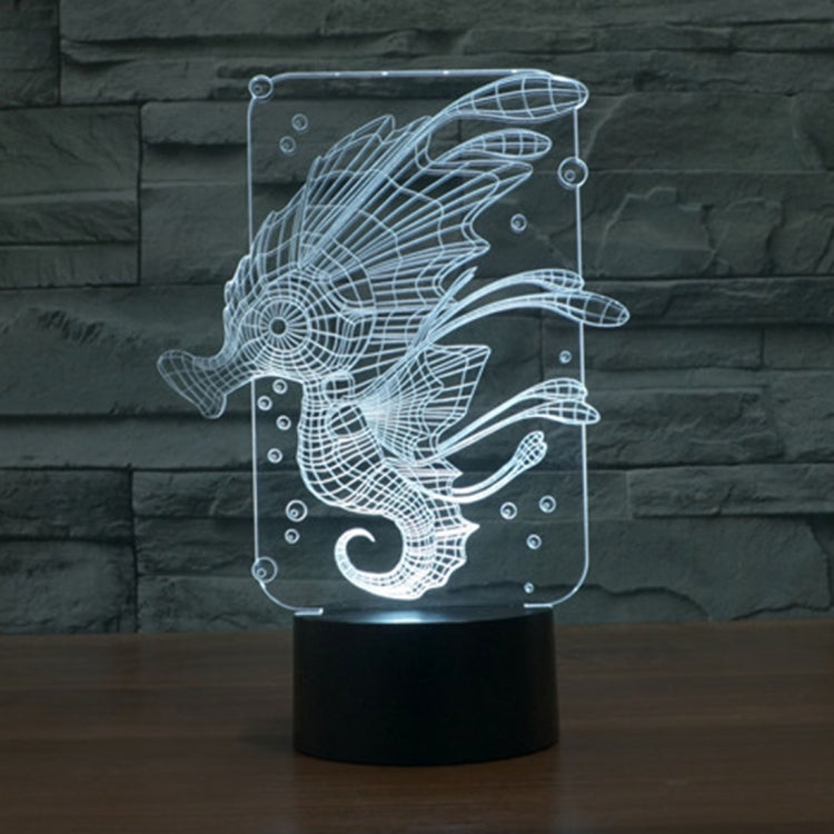 7 Colour Discoloration Creative Visual Stereo Lamp Desk Lamp Night Light, Hippocampus Style