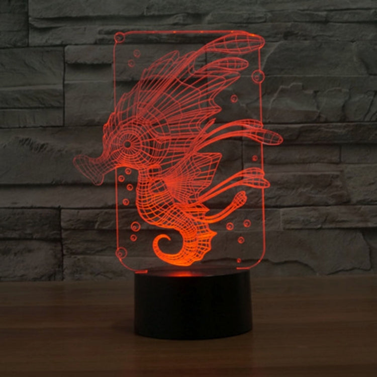 7 Colour Discoloration Creative Visual Stereo Lamp Desk Lamp Night Light, Hippocampus Style