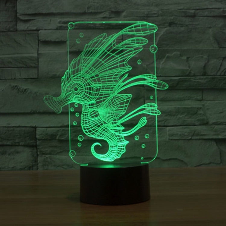 7 Colour Discoloration Creative Visual Stereo Lamp Desk Lamp Night Light, Hippocampus Style