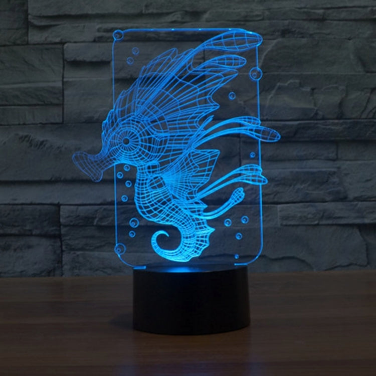 7 Colour Discoloration Creative Visual Stereo Lamp Desk Lamp Night Light, Hippocampus Style