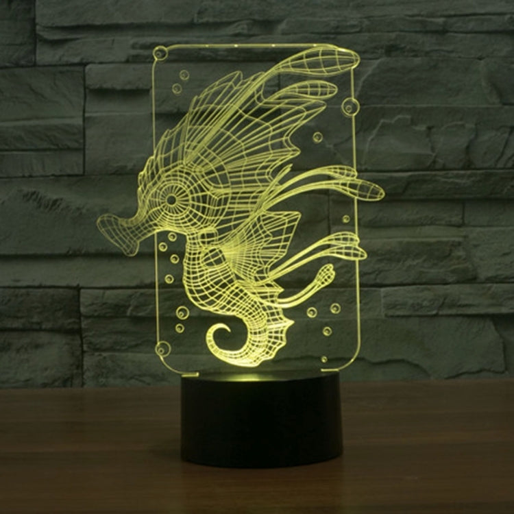7 Colour Discoloration Creative Visual Stereo Lamp Desk Lamp Night Light, Hippocampus Style
