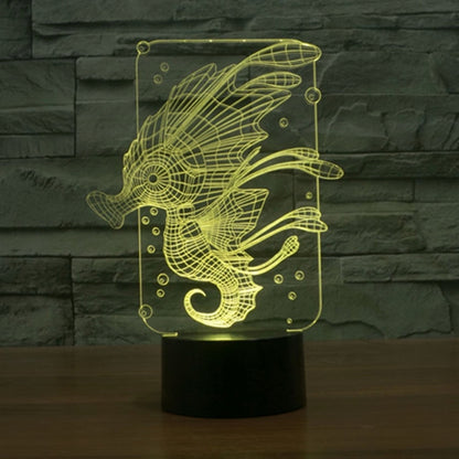 7 Colour Discoloration Creative Visual Stereo Lamp Desk Lamp Night Light, Hippocampus Style