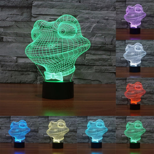 7 Color Discoloration Creative Visual Stereo Lamp Desk Lamp Night Light, Frog Style