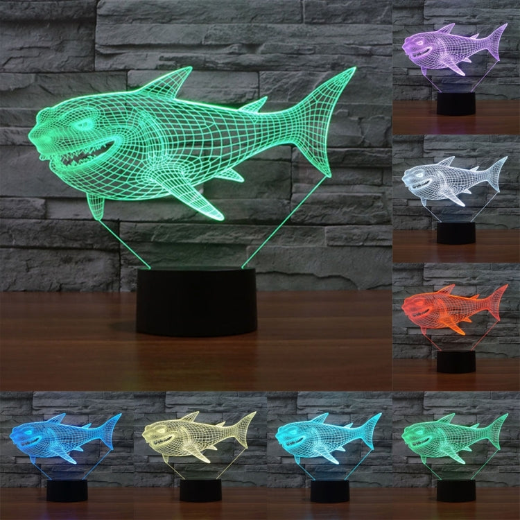 7 Color Discoloration Creative Visual Stereo Lamp Desk Lamp Night Light, Side Face Shark Style