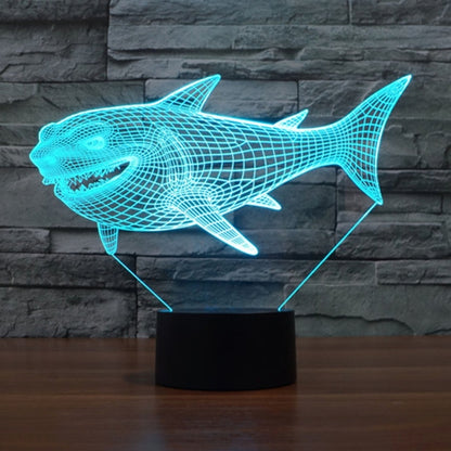 7 Color Discoloration Creative Visual Stereo Lamp Desk Lamp Night Light, Side Face Shark Style