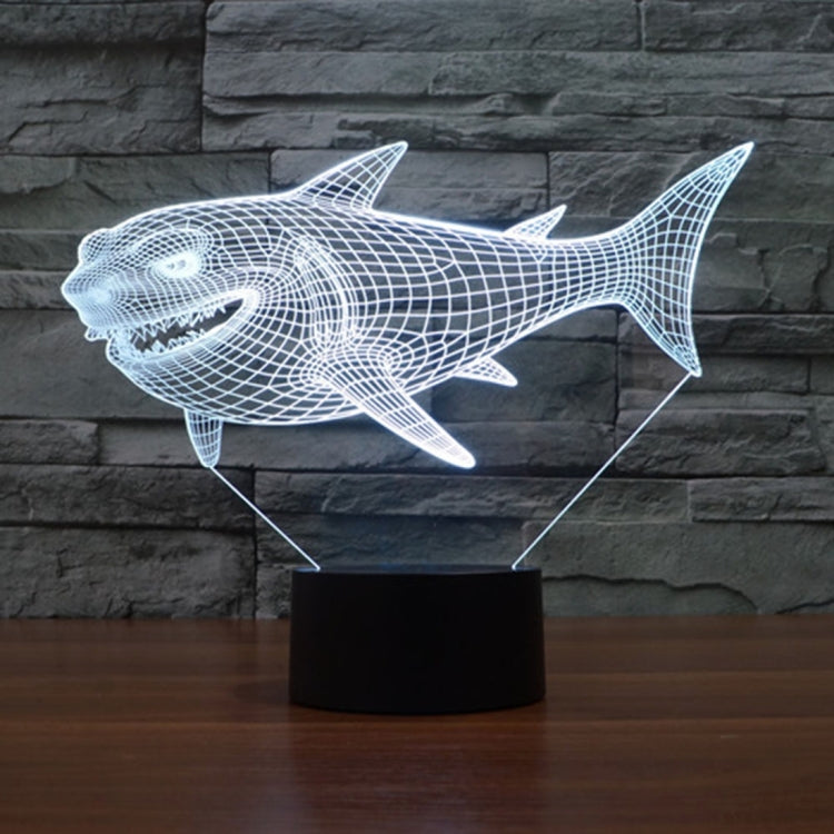 7 Color Discoloration Creative Visual Stereo Lamp Desk Lamp Night Light, Side Face Shark Style
