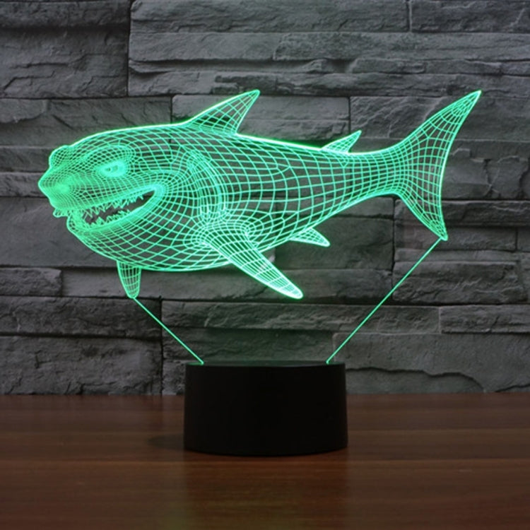 7 Color Discoloration Creative Visual Stereo Lamp Desk Lamp Night Light, Side Face Shark Style