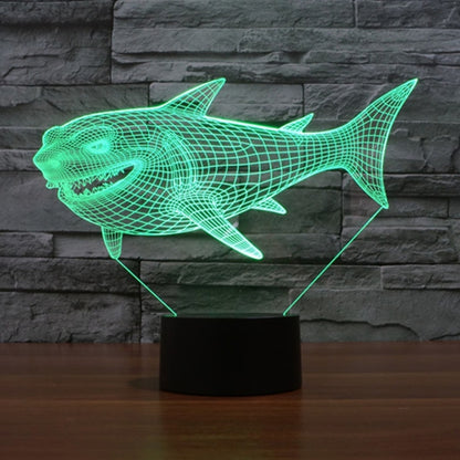 7 Color Discoloration Creative Visual Stereo Lamp Desk Lamp Night Light, Side Face Shark Style