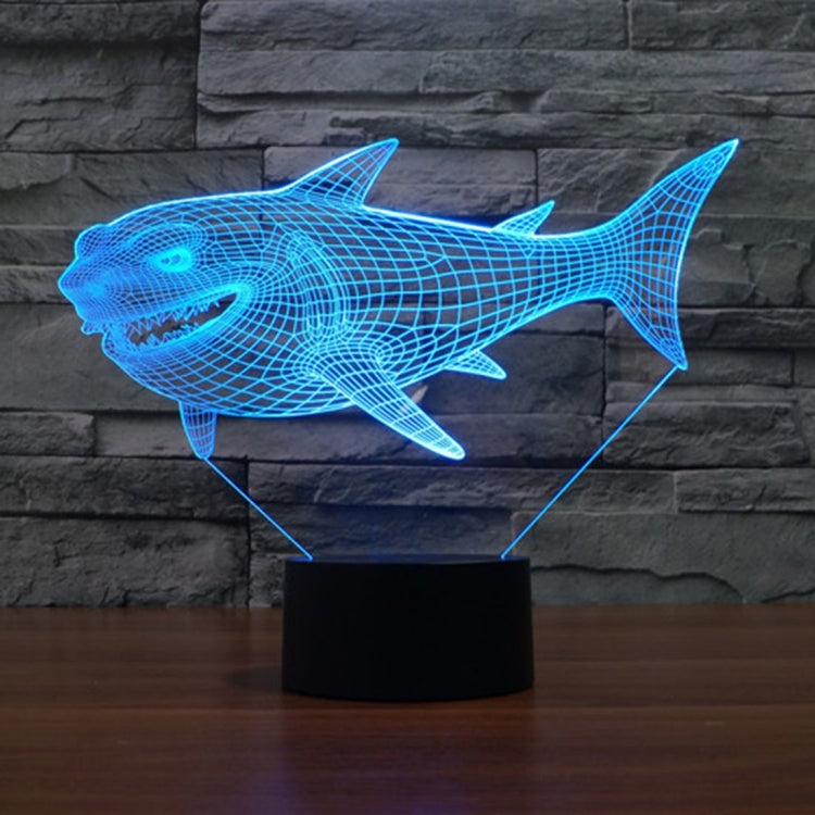 7 Color Discoloration Creative Visual Stereo Lamp Desk Lamp Night Light, Side Face Shark Style