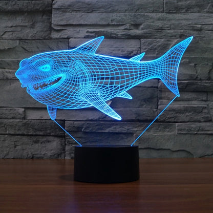 7 Color Discoloration Creative Visual Stereo Lamp Desk Lamp Night Light, Side Face Shark Style