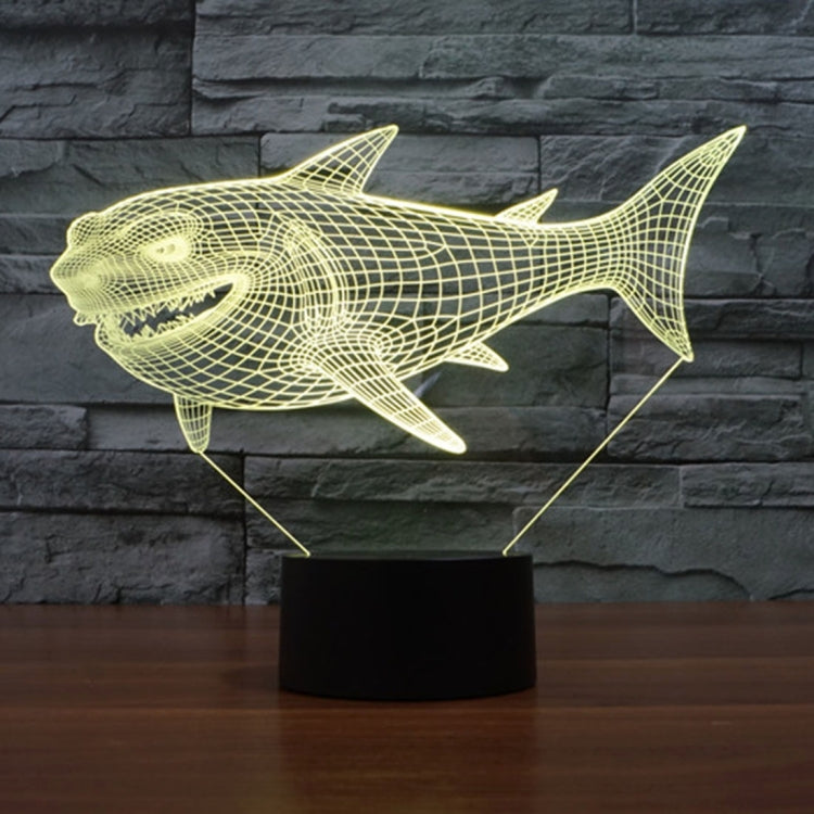 7 Color Discoloration Creative Visual Stereo Lamp Desk Lamp Night Light, Side Face Shark Style