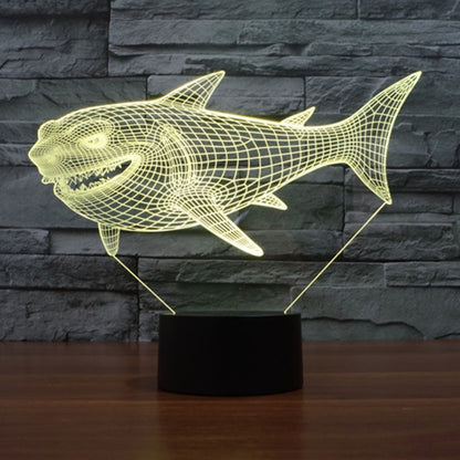 7 Color Discoloration Creative Visual Stereo Lamp Desk Lamp Night Light, Side Face Shark Style