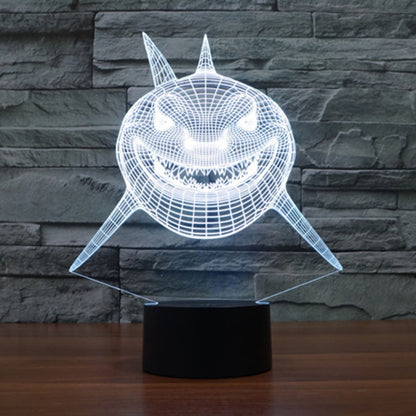 7 Color Discoloration Creative Visual Stereo Lamp Desk Lamp Night Light, Positive Face Shark Style