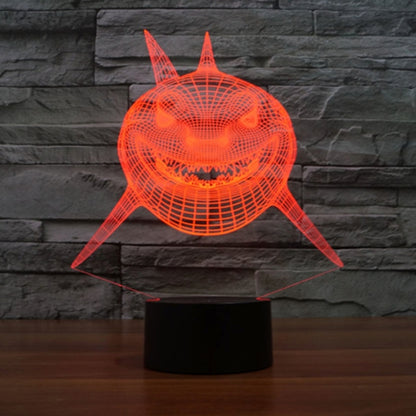 7 Color Discoloration Creative Visual Stereo Lamp Desk Lamp Night Light, Positive Face Shark Style