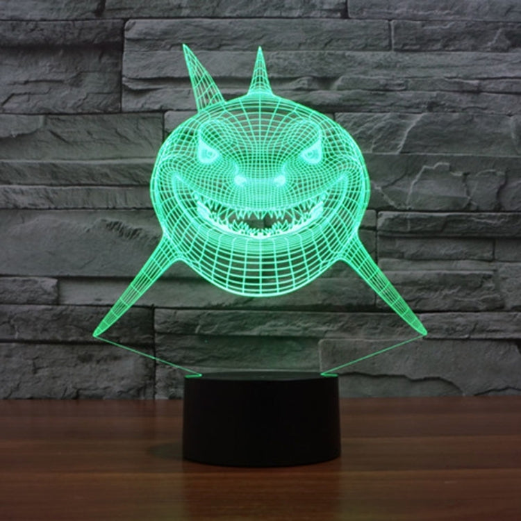 7 Color Discoloration Creative Visual Stereo Lamp Desk Lamp Night Light, Positive Face Shark Style