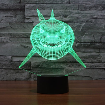 7 Color Discoloration Creative Visual Stereo Lamp Desk Lamp Night Light, Positive Face Shark Style
