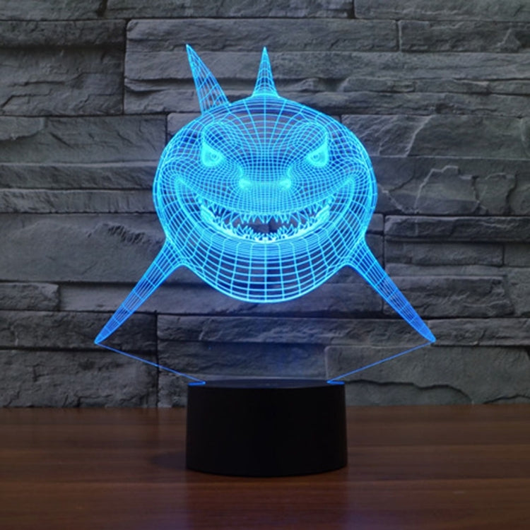 7 Color Discoloration Creative Visual Stereo Lamp Desk Lamp Night Light, Positive Face Shark Style