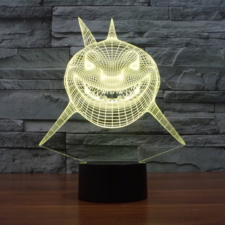 7 Color Discoloration Creative Visual Stereo Lamp Desk Lamp Night Light, Positive Face Shark Style