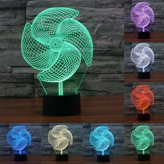7 Color Discoloration Creative Visual Stereo Lamp Desk Lamp Night Light, Big Pinwheel Style