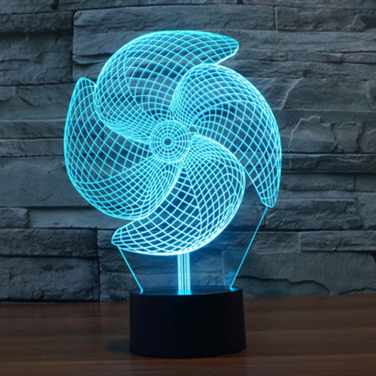 7 Color Discoloration Creative Visual Stereo Lamp Desk Lamp Night Light, Big Pinwheel Style