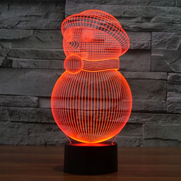 7 Color Discoloration Creative Visual Stereo Lamp Desk Lamp Night Light, Snowman Style