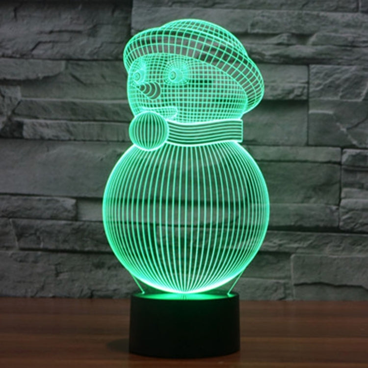 7 Color Discoloration Creative Visual Stereo Lamp Desk Lamp Night Light, Snowman Style