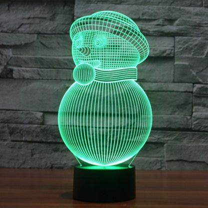7 Color Discoloration Creative Visual Stereo Lamp Desk Lamp Night Light, Snowman Style
