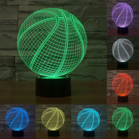 7 Color Discoloration Creative Visual Stereo Lamp Desk Lamp Night Light, Basketball Style