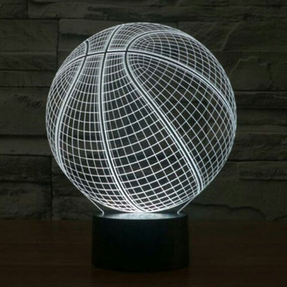 7 Color Discoloration Creative Visual Stereo Lamp Desk Lamp Night Light, Basketball Style