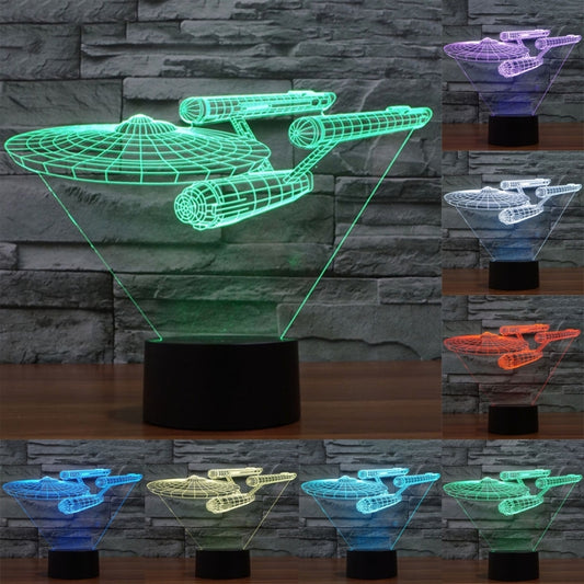 7 Color Discoloration Creative Visual Stereo Lamp Desk Lamp Night Light, Star Trek Battleship Style
