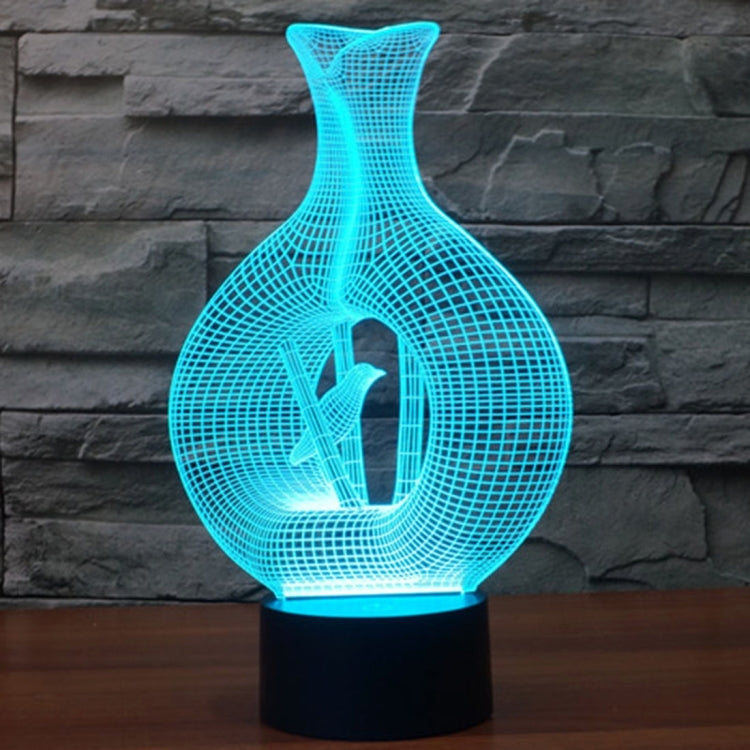7 Color Discoloration Creative Visual Stereo Lamp Desk Lamp Night Light, Bird In The Cage Style